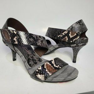 Pedro Garcia women heel sandals West snake reptile print sz US 6 36.5 new